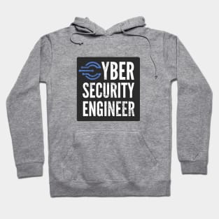 Cyber Security Engineer Blue Circuits Black Background Hoodie